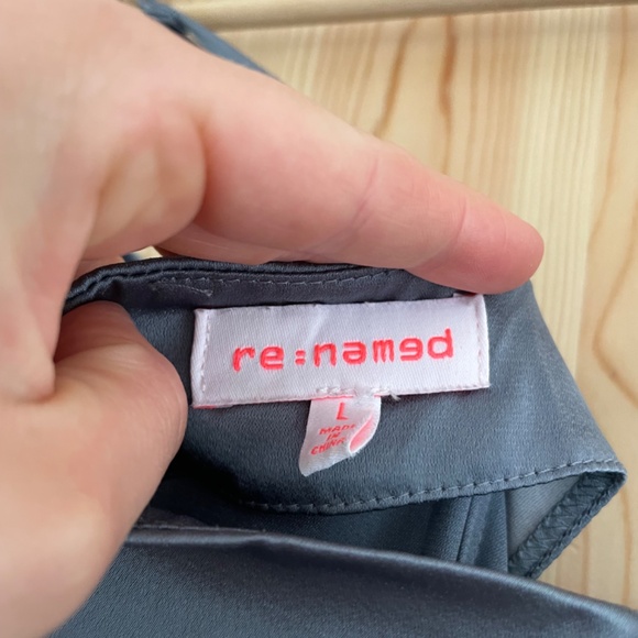 Slate Grey Satin Cowl Neck Midi Dress - Picture 3 of 3